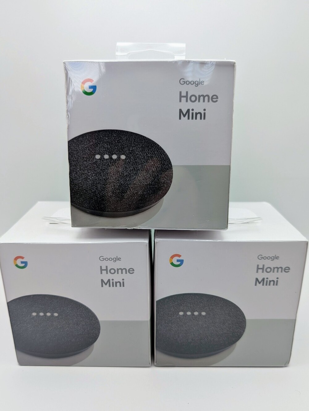 Google Home Mini Charcoal Smart Speaker GA00216-US (Lot Of 3) Brand New